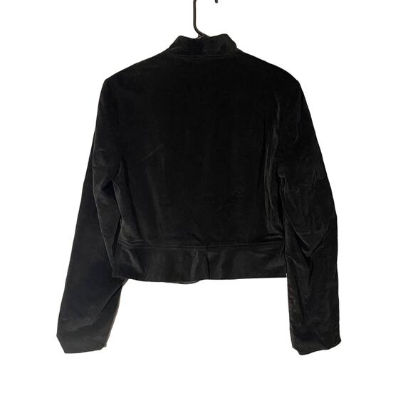 The Limited Black Velour Long Sleeve Cropped Blazer Jacket Women SZ 10 - Picture 2 of 9